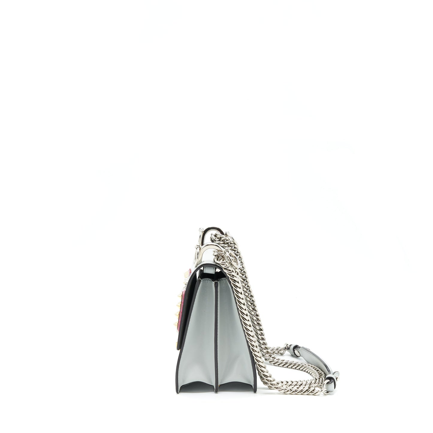 Fendi Kan I Studded Shoulder Bag Light Blue/Multicolour SHW