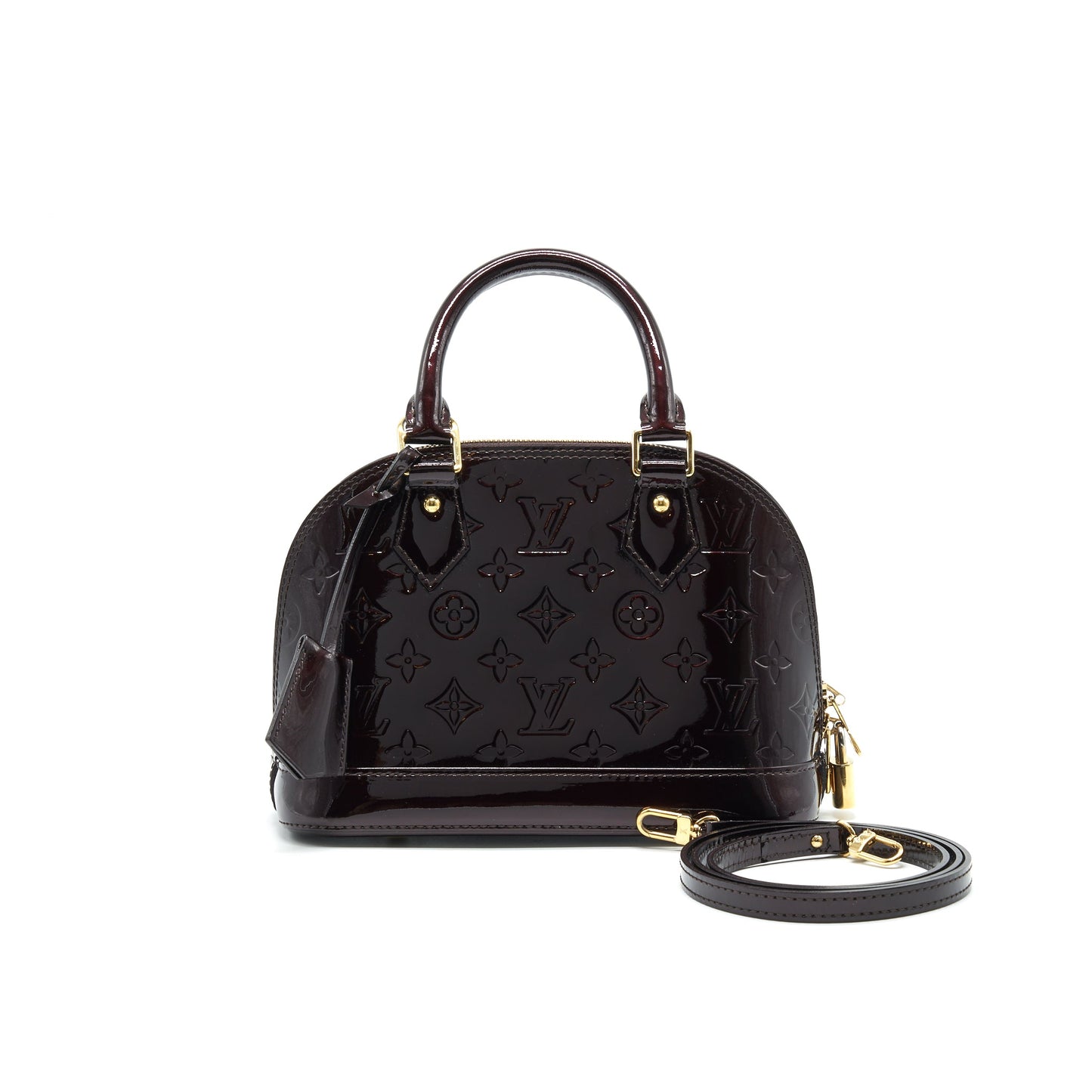 LOUIS VUITTON Alma BB Monogram Vernis Leather Amarante