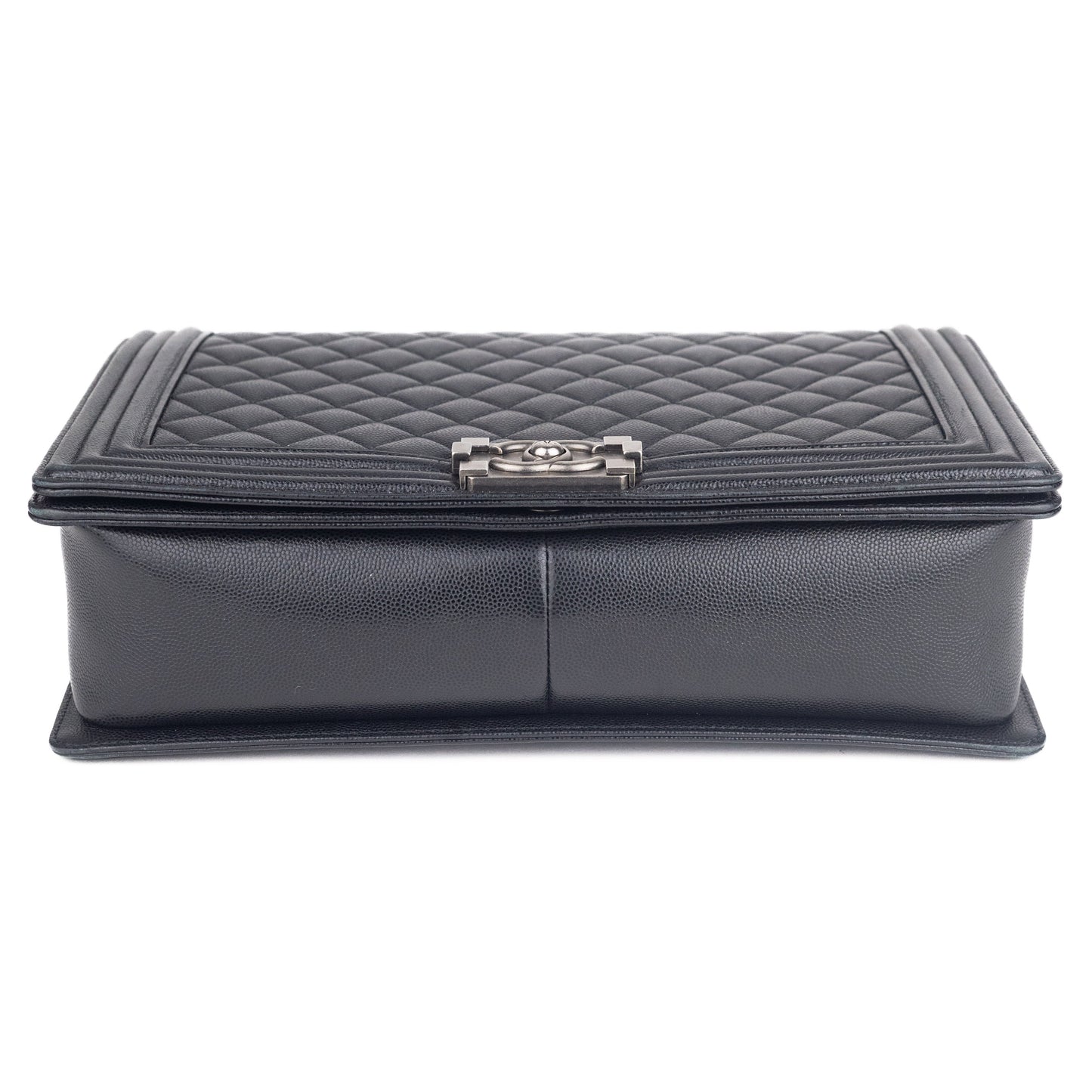 Chanel Large Quilted Caviar Boy Bag in Black