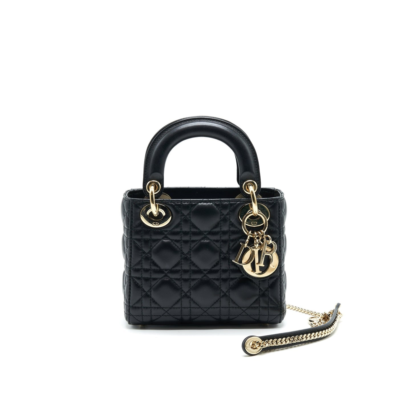 Luxury Dior mini Lady Luxury Dior Lambskin black with GHW