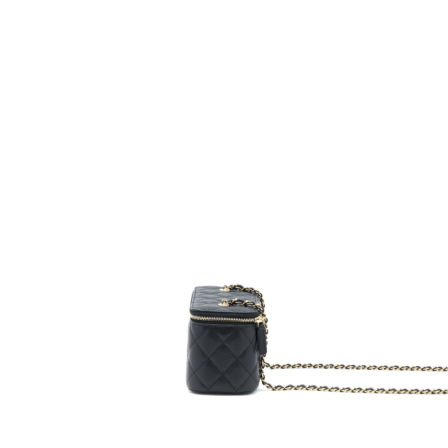 Chanel Long Vanity with Chain Caviar Black LGHW (Microchip)