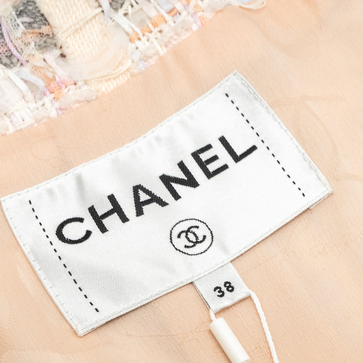 Chanel 18P Size 38 Jacket Cotton Tweed Pink/Blue/Grey/Lavender