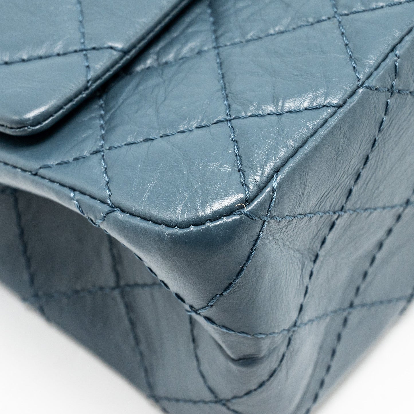 Chanel Large 2.55 reissue Flap Bag Aged Calfskin Petrol blue Ruthenium Hardware