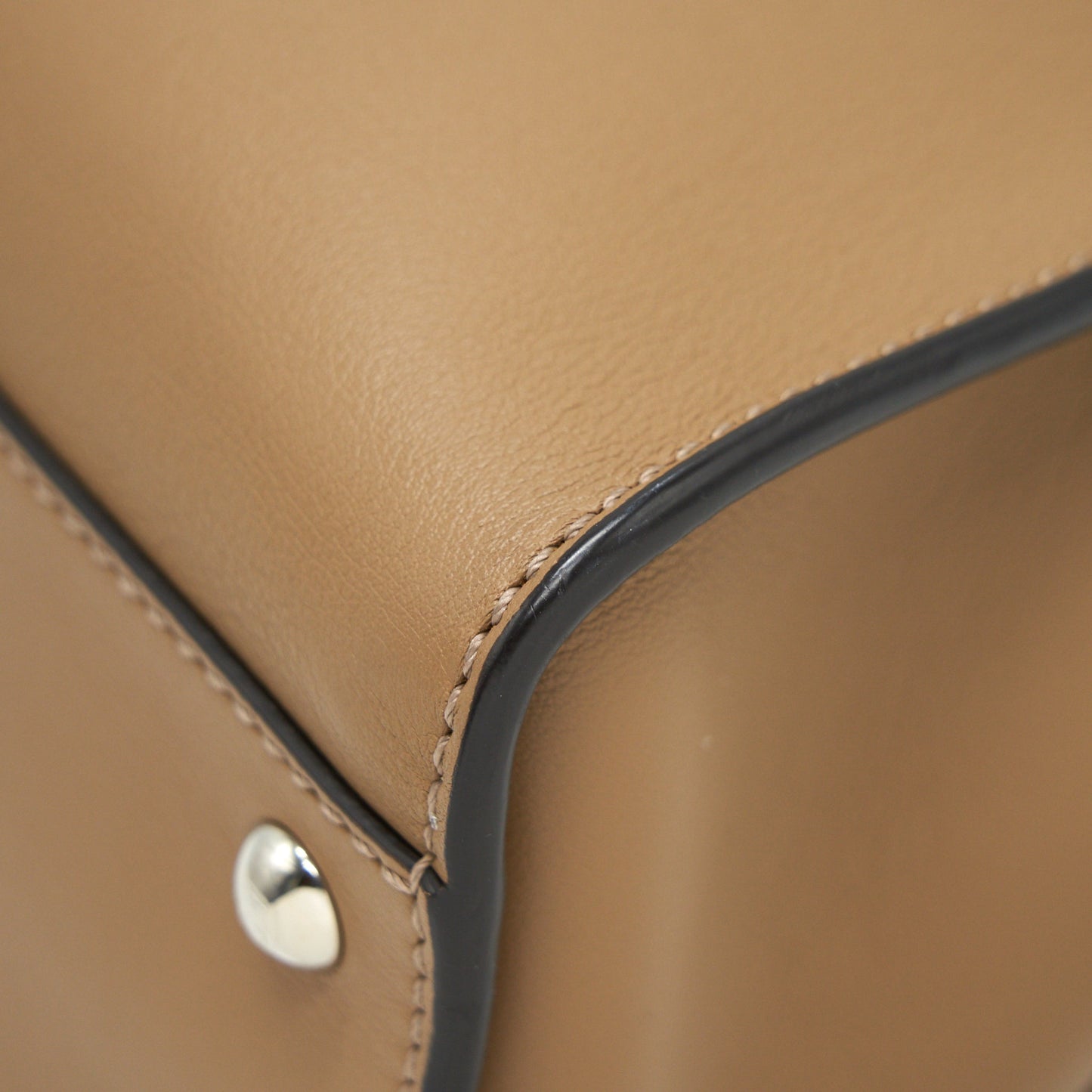 FENDI MEDIUM PEEKABOO BAG DARK BEIGE WITH SHW