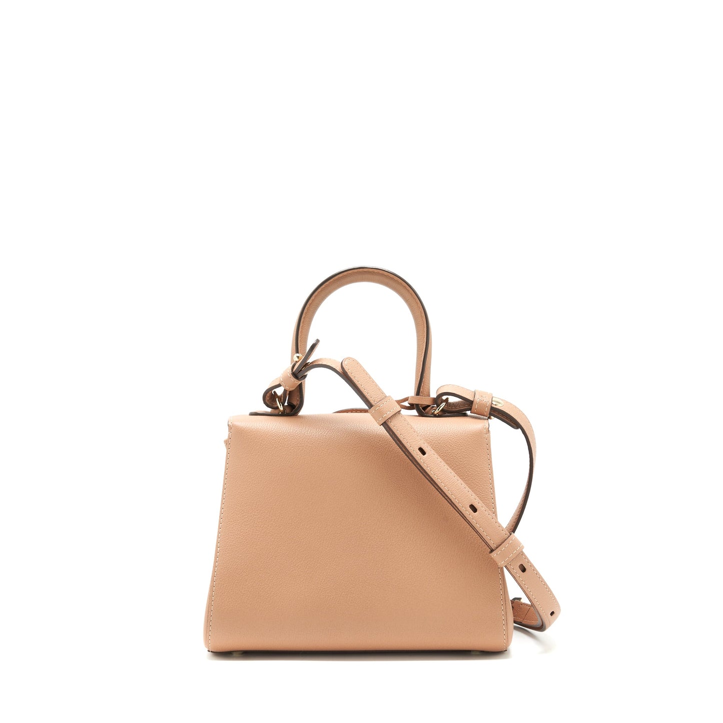 Delvaux Mini Brilliant Bag Grained Calfskin Beige GHW