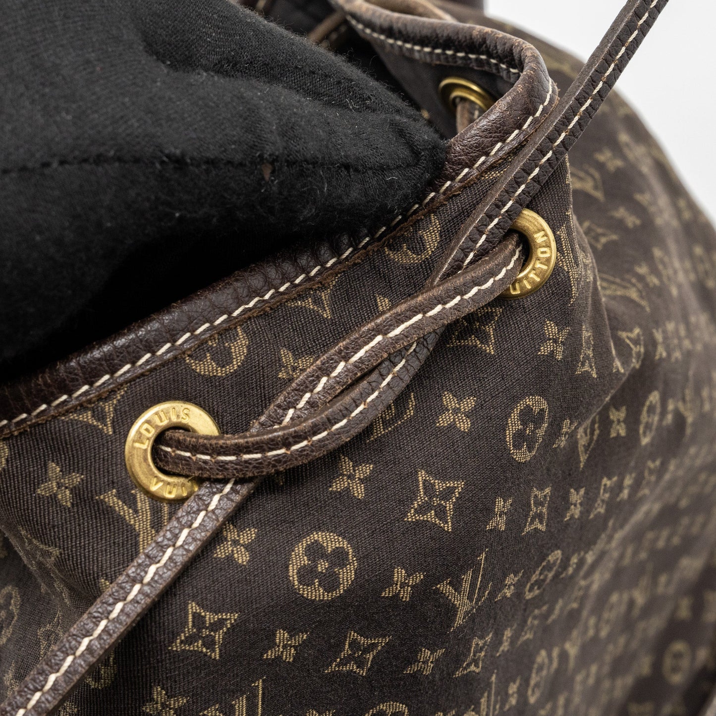Louis Vuitton Lin Noe Bag Fabric/Leather EBENE GHW