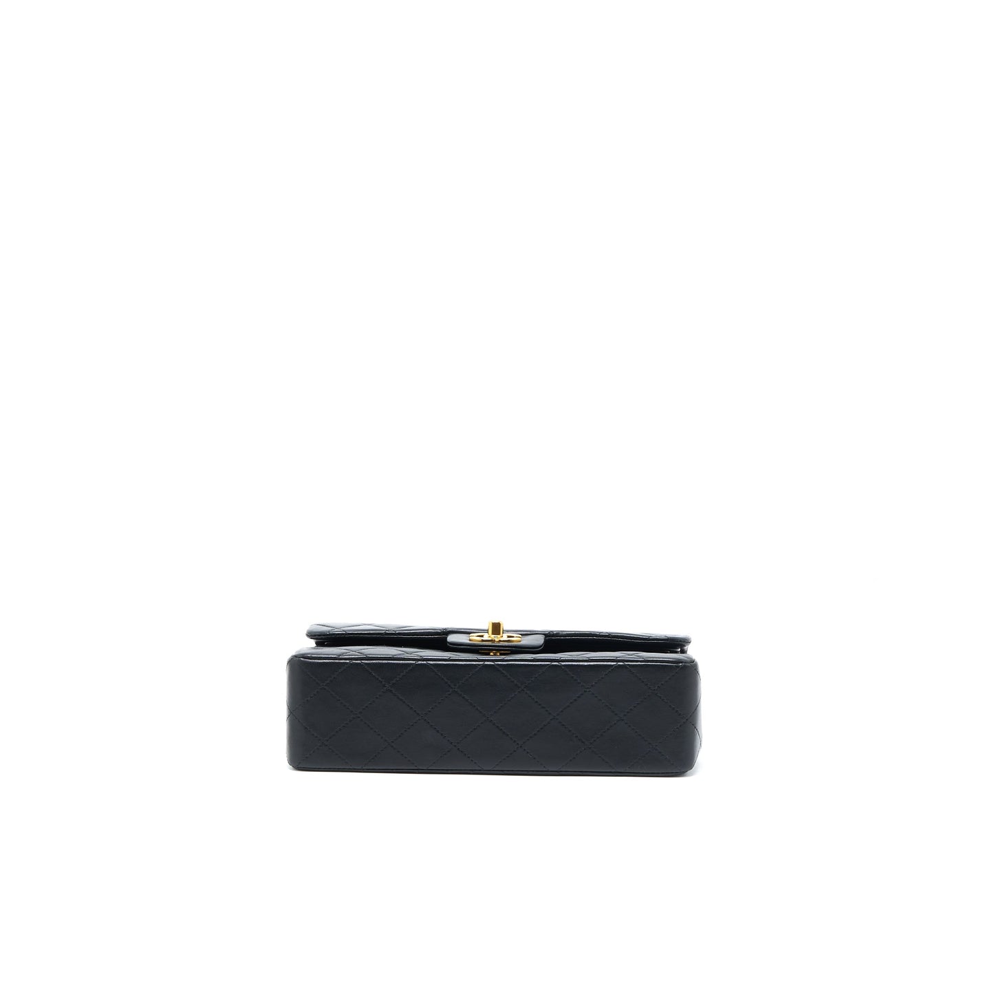 Chanel Vintage Small Classic Double Flap Bag Lambskin Black GHW