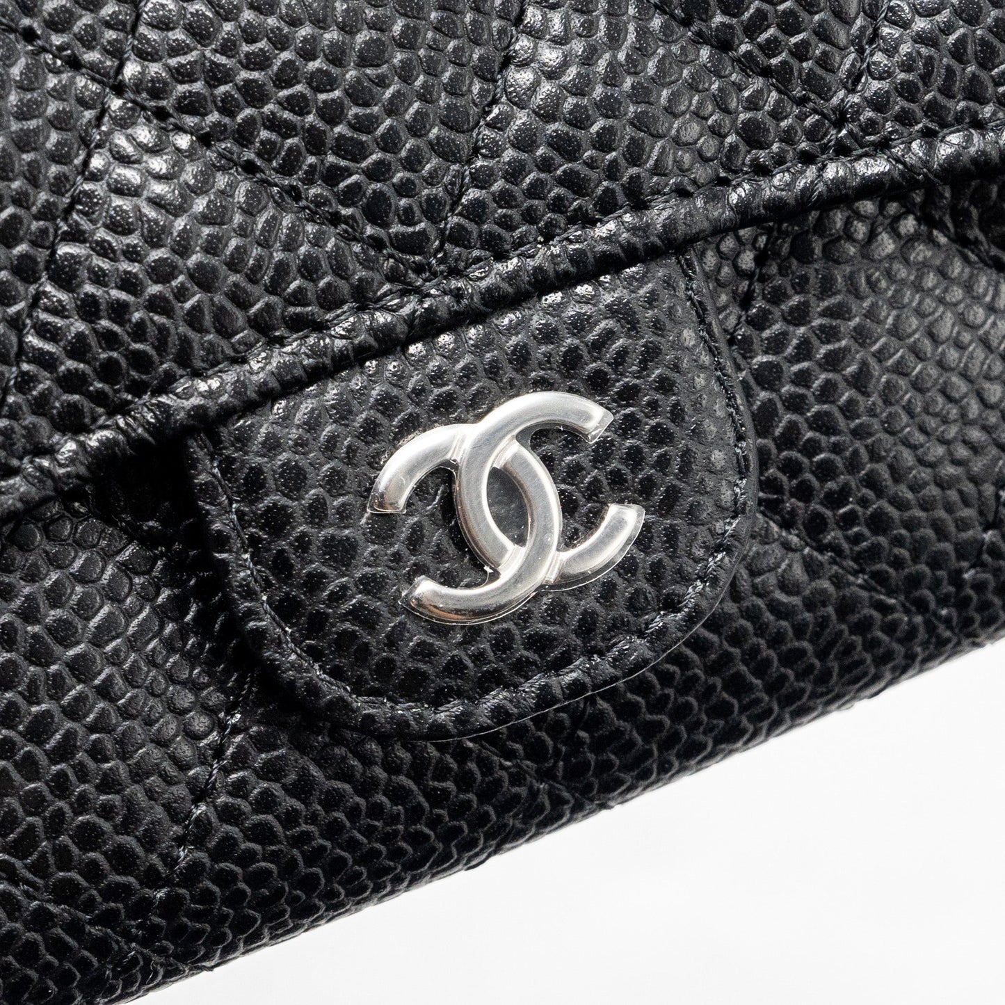 Chanel Classic flap card holder caviar black SHW (microchip)