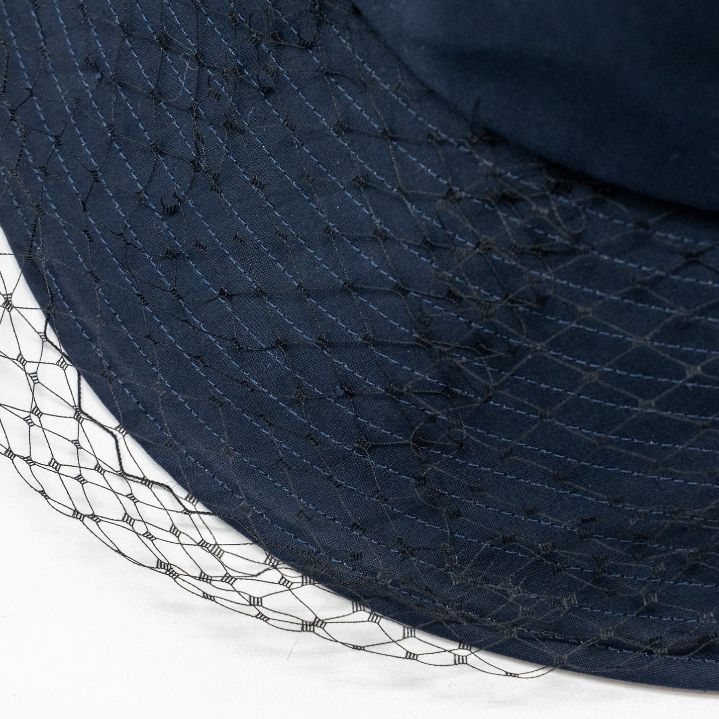 Luxury Dior Size 57 Teddy-D Brim Bucket Hat with Veil Blue SHW