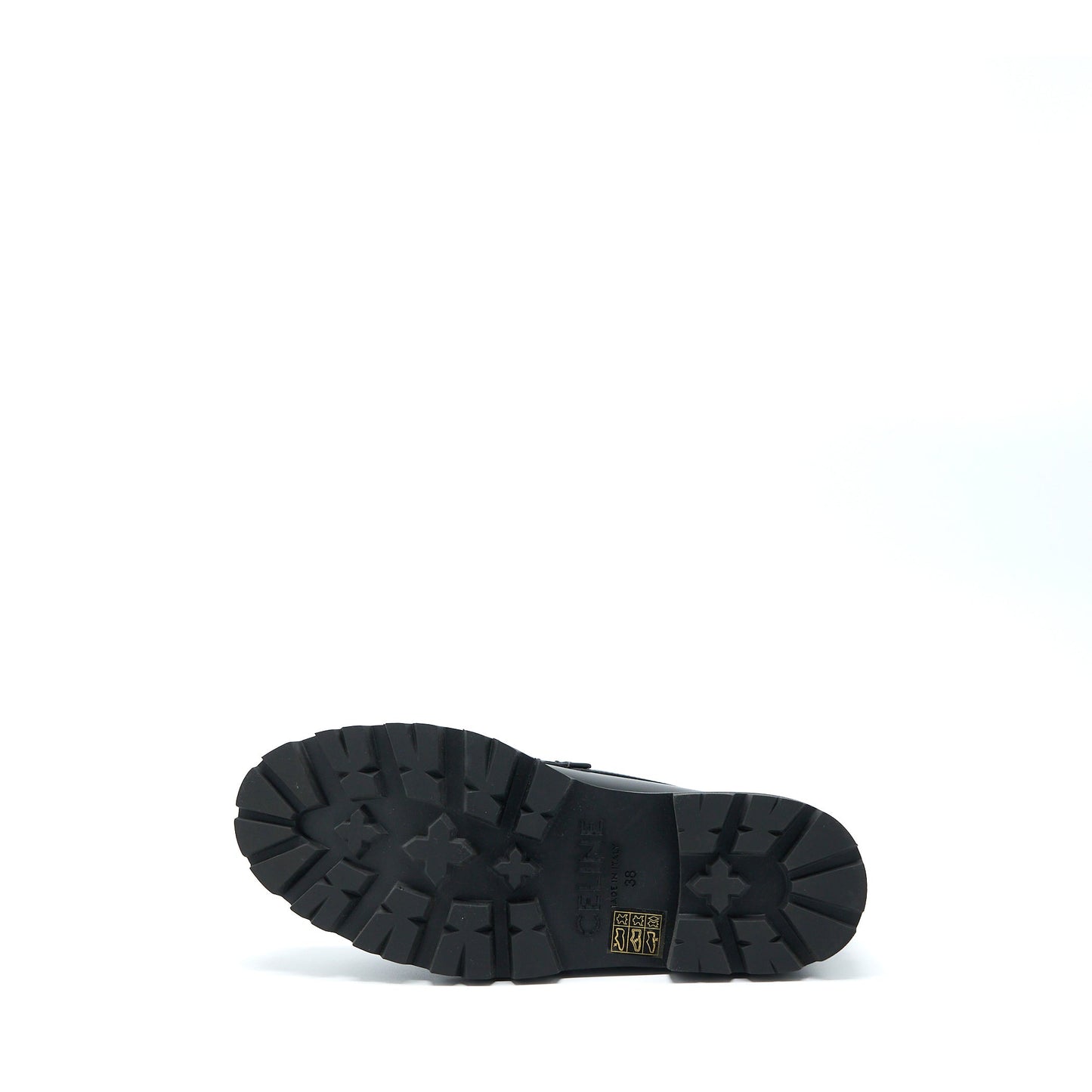 Celine Size 38 Triomphe Chunky Loafer Calfskin Black GHW