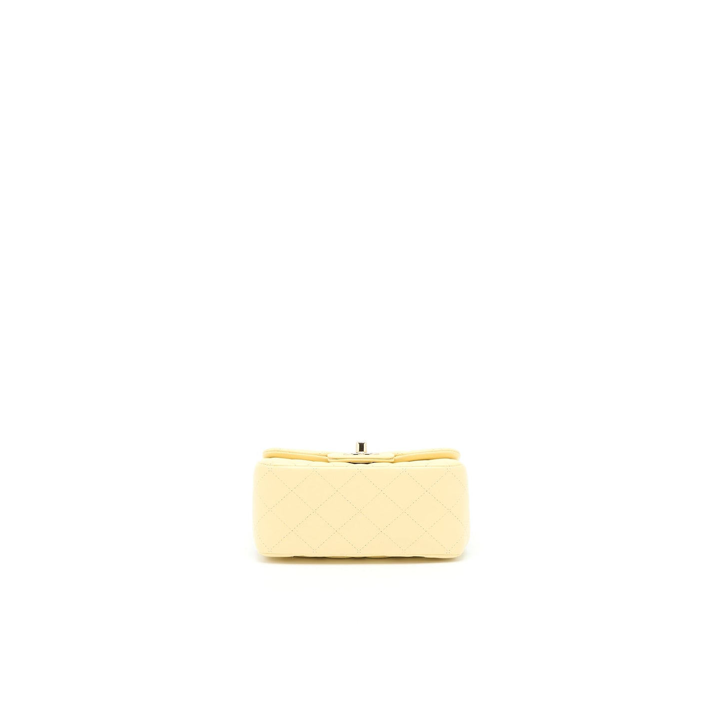 Chanel Mini Square Flap Bag Lambskin Light Yellow LGHW