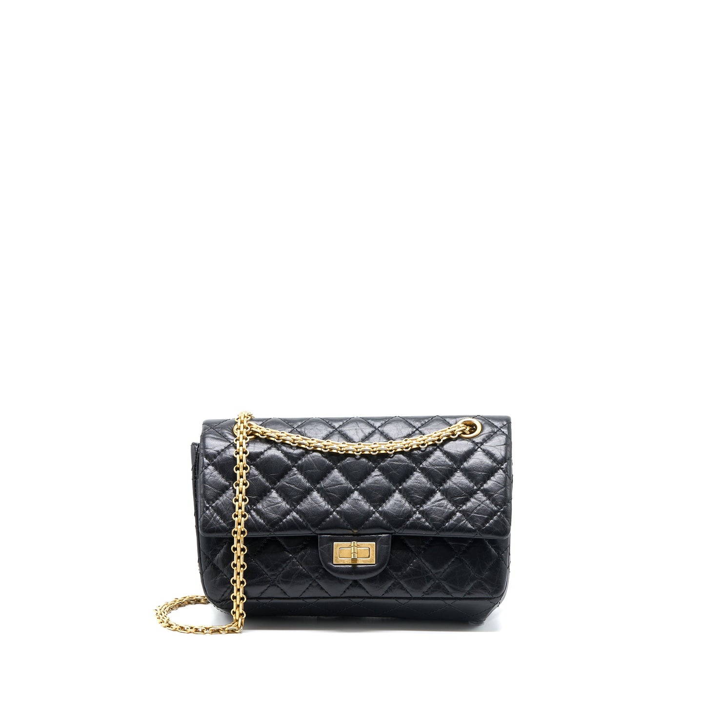 Chanel Small 2.55 Reissue Flap Bag Aged Calfskin Black Brushed GHW