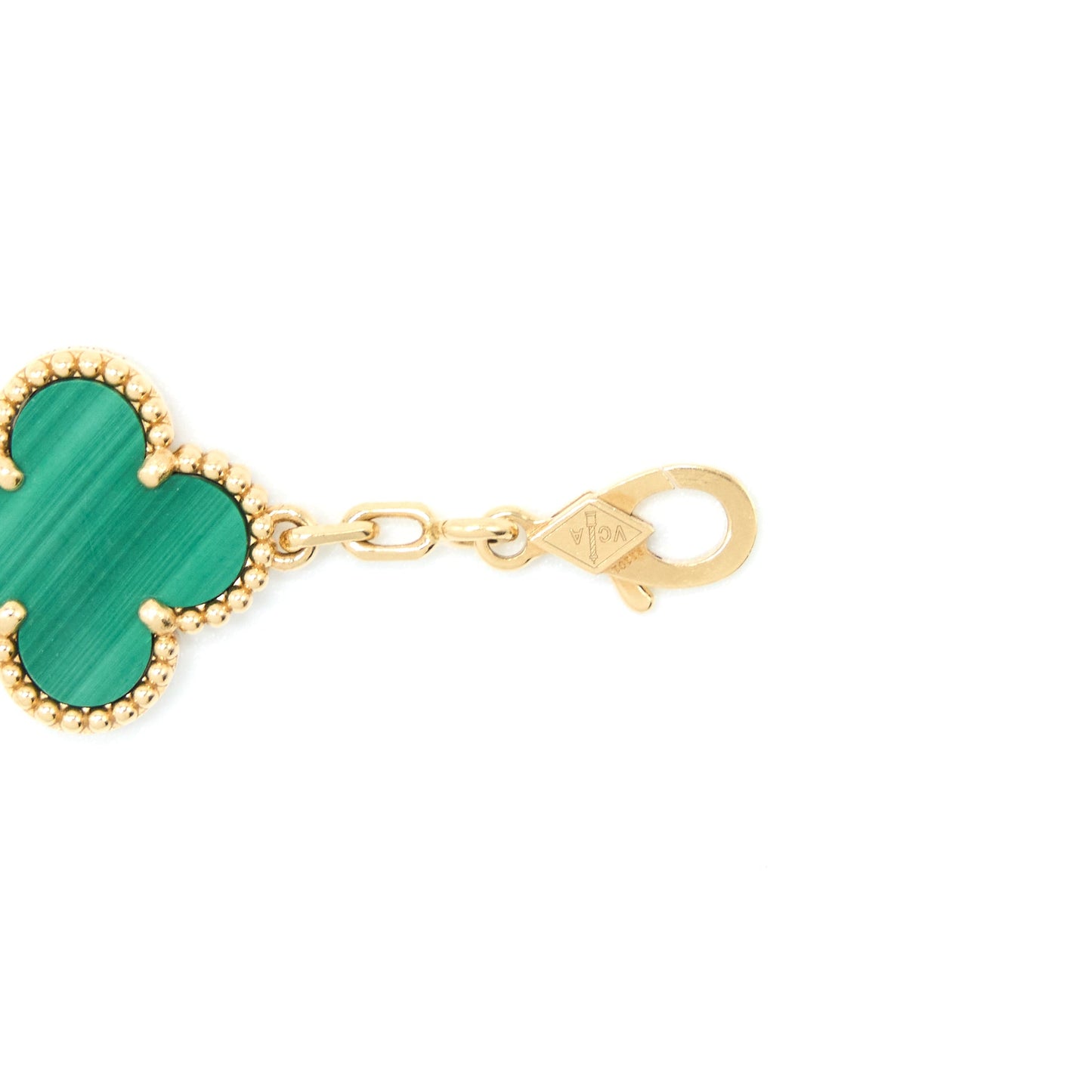 Van Cleef&Arpels Vintage Alhambra Bracelet, 5 Motifs 18K Yellow Gold/Malachite