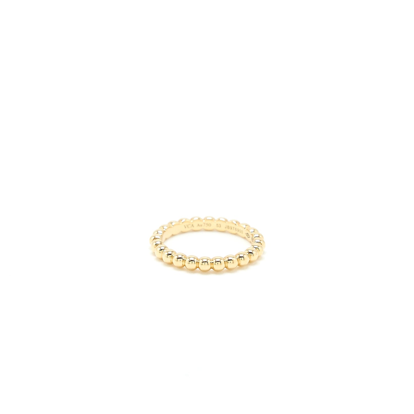 Van Cleef & Arpels Size 53 Perlée Pearls Of Gold Ring Medium Model Yellow Gold