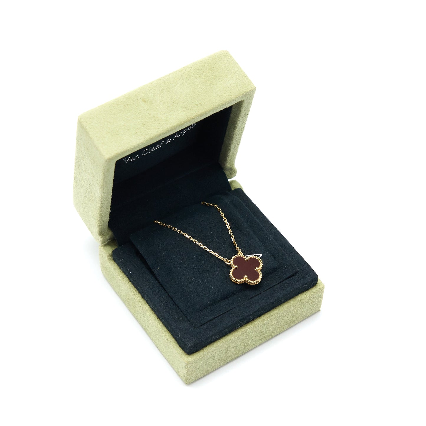 Van Cleef&Arpels Vintage Alhambra Pendant Carnelian Yellow Gold