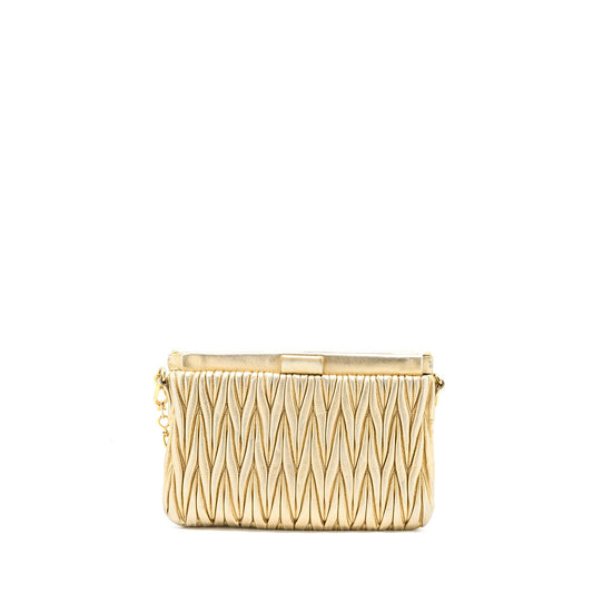Miu Miu Matelasse Crossbody Bag Gold GHW