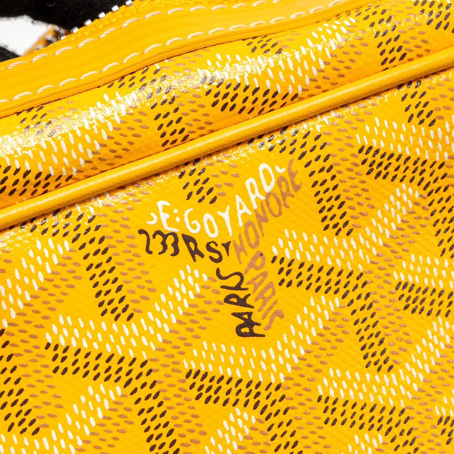 Goyard Cap Vert PM Crossbody Bag Goyardine Canvas Yellow SHW