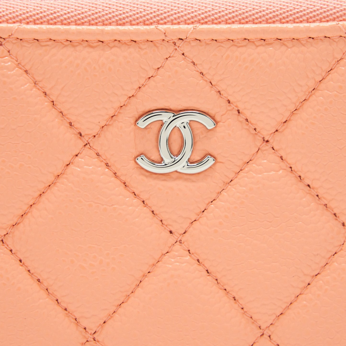 Chanel Mini Ocase Zip Pouch Coral Caviar