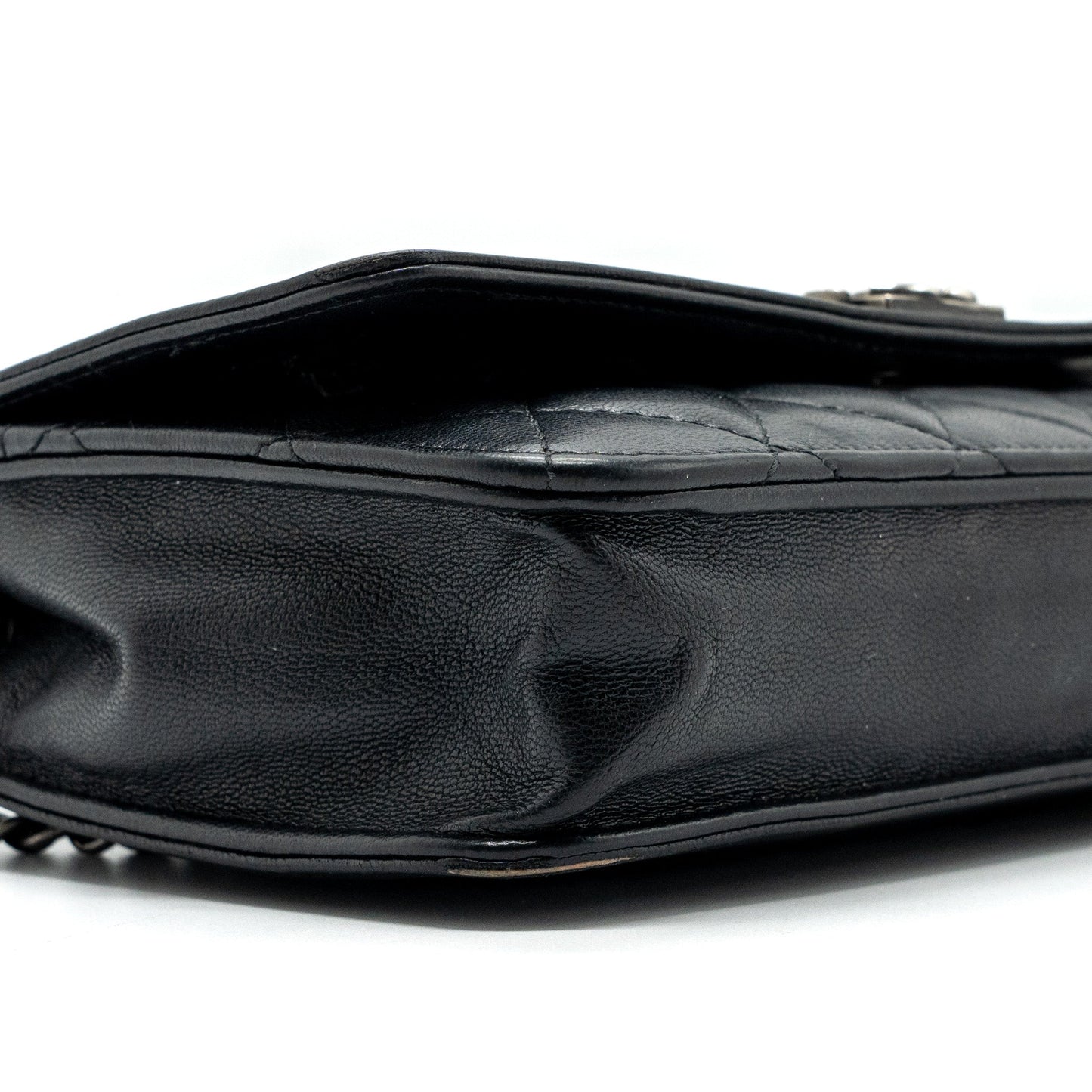 Chanel Boy Wallet On Chain Lambskin Black Ruthenium Hardware