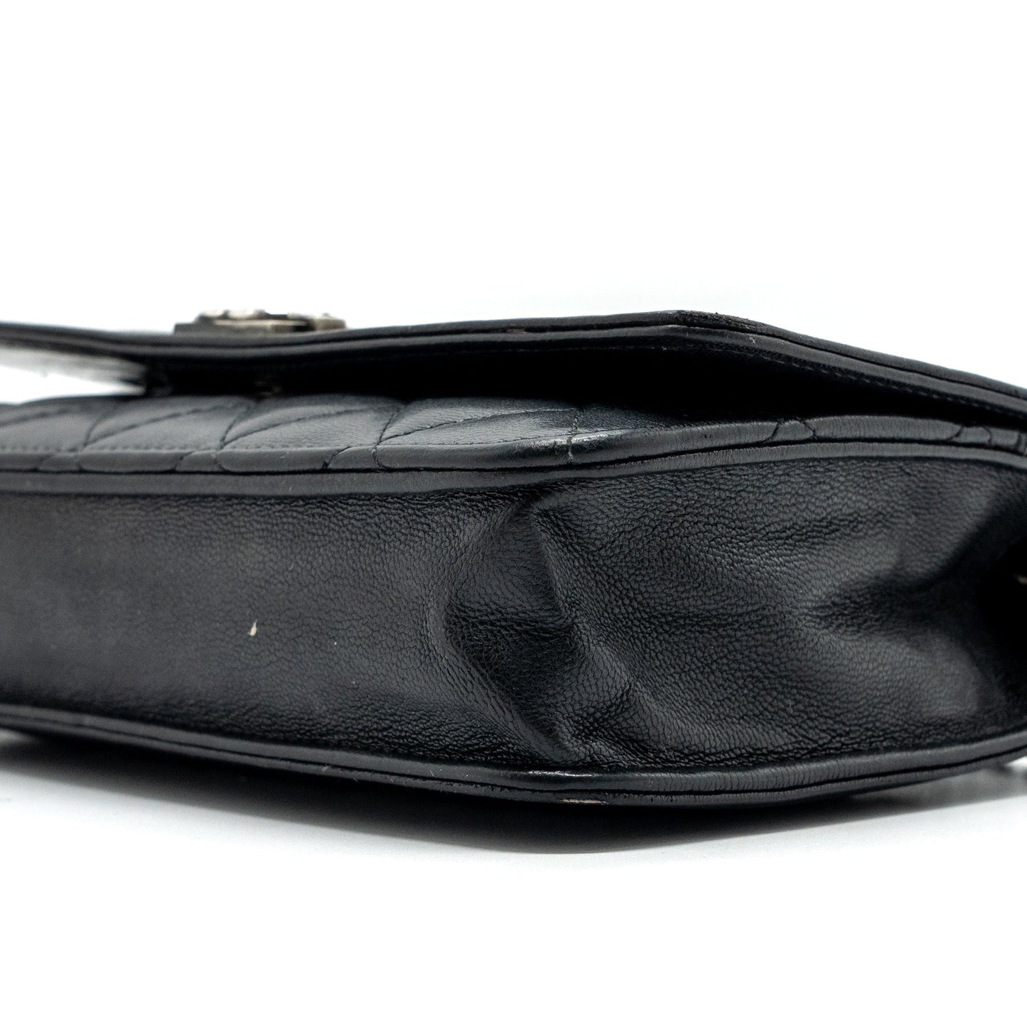 Chanel Boy Wallet On Chain Lambskin Black Ruthenium Hardware