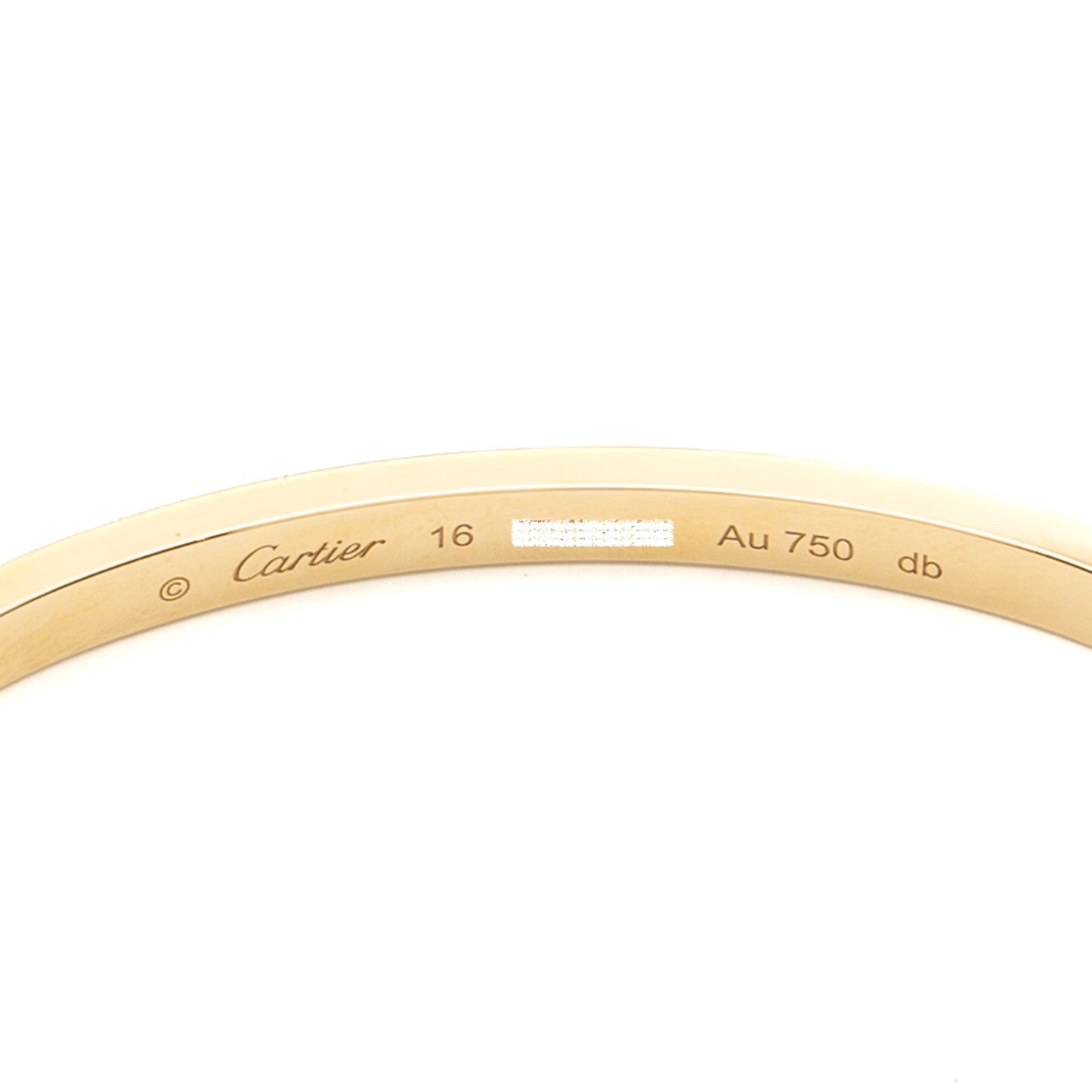 Cartier Size 16 Love Bracelet Small Model Yellow Gold