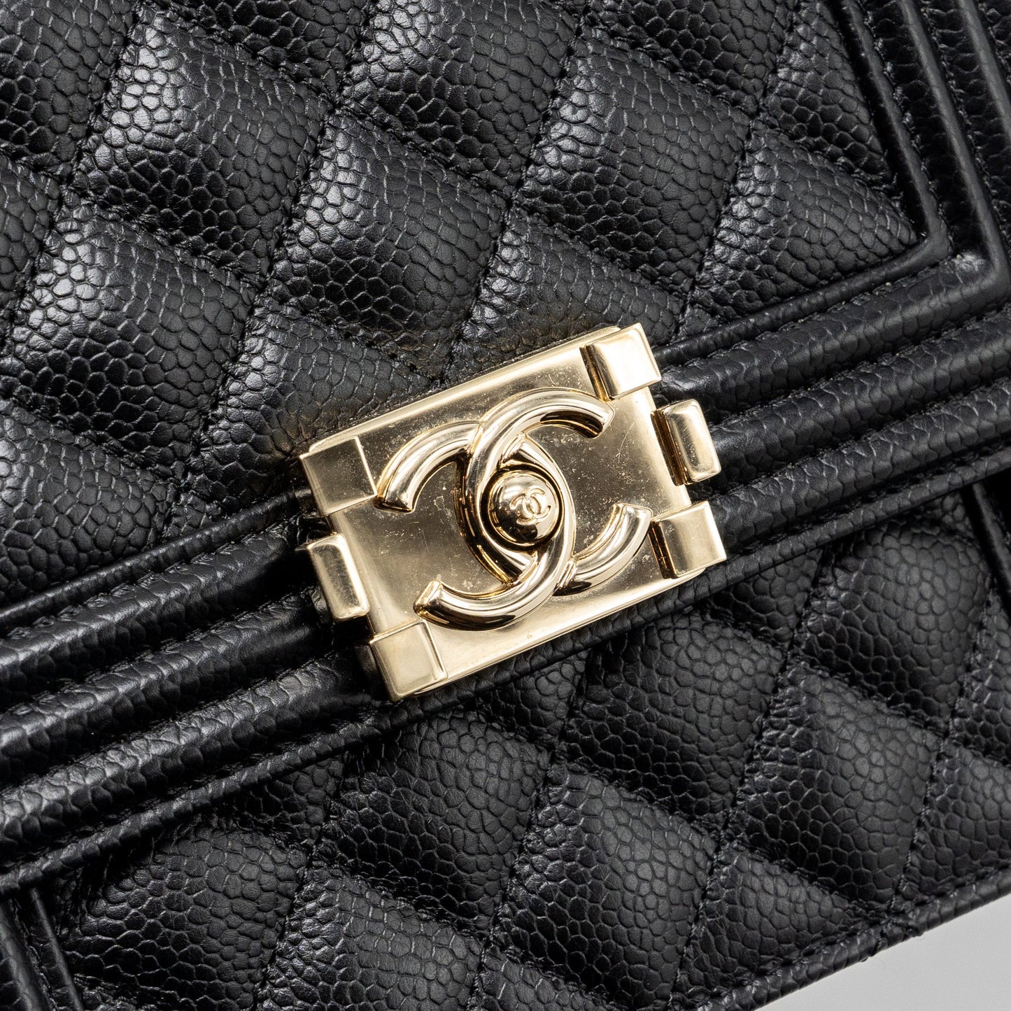 Chanel North South Boy Bag Caviar Black LGHW