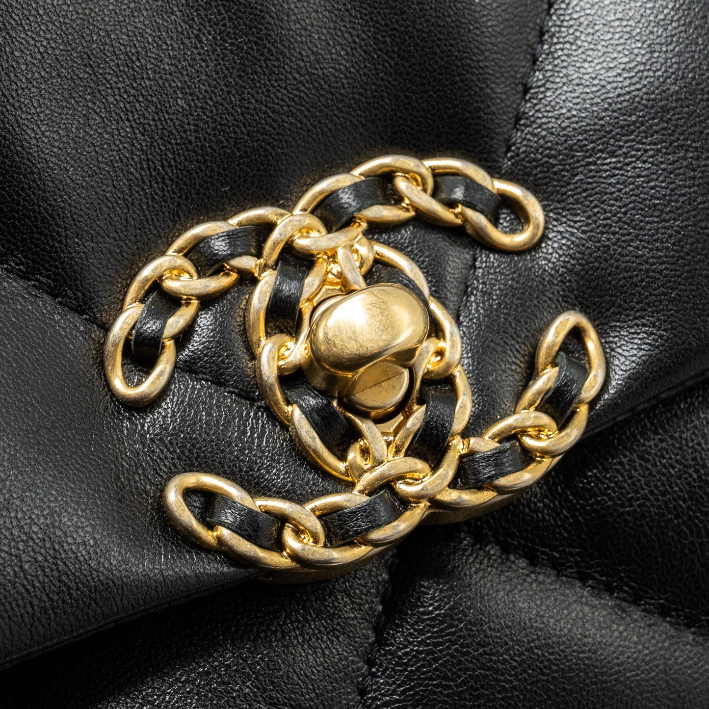 Chanel small 19 bag lambskin black multicolour hardware