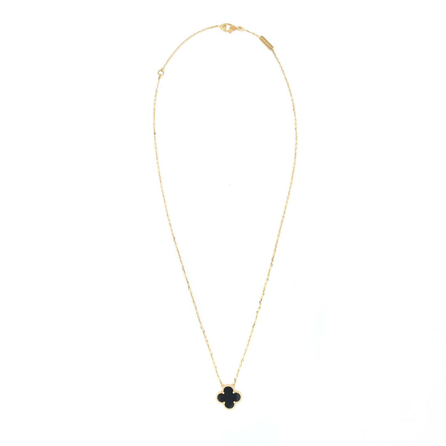 Van Cleef & Arpels Vintage Alhambra Pendant Black Onyx/18k Yellow Gold