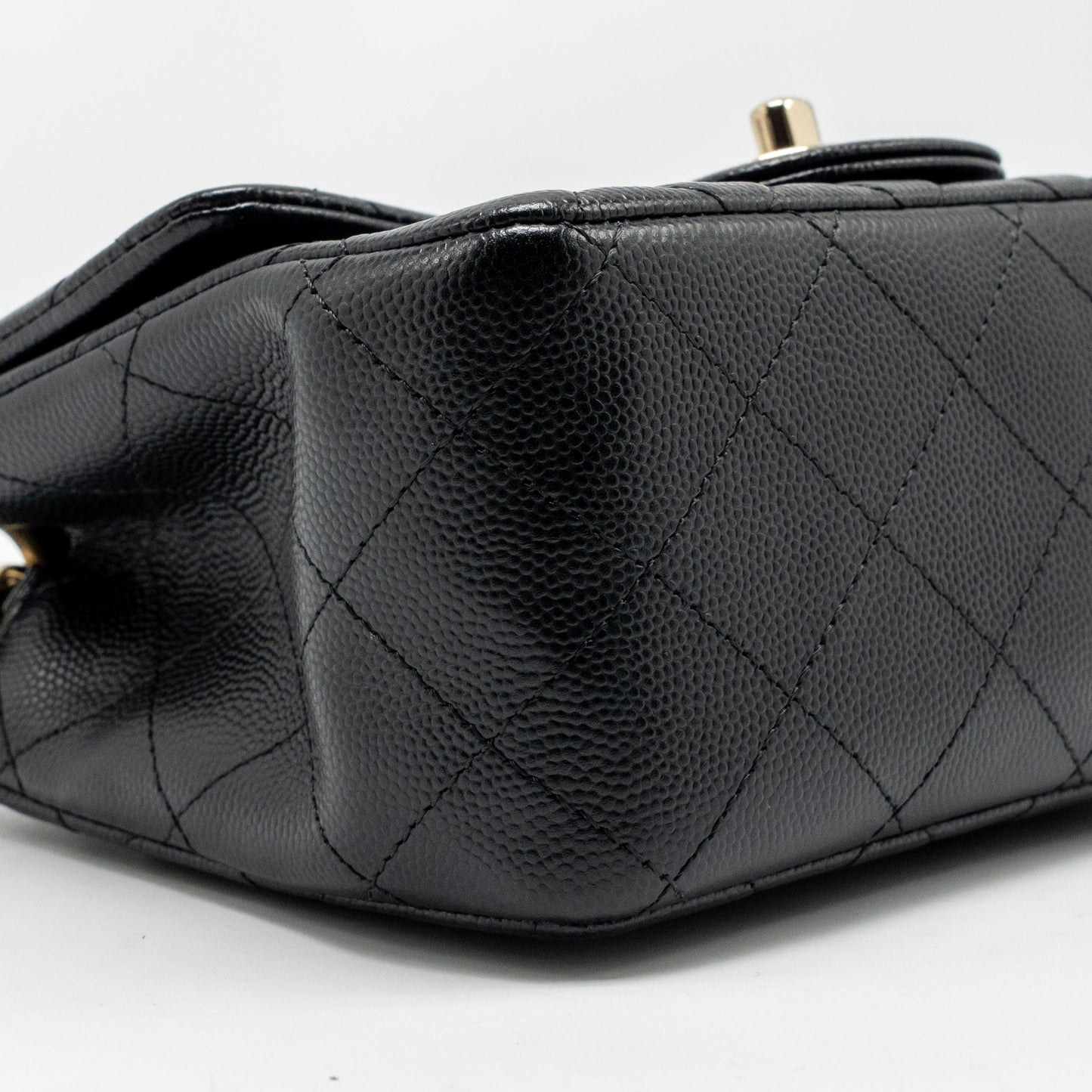 Chanel Mini Square Flap Bag Caviar Black LGHW