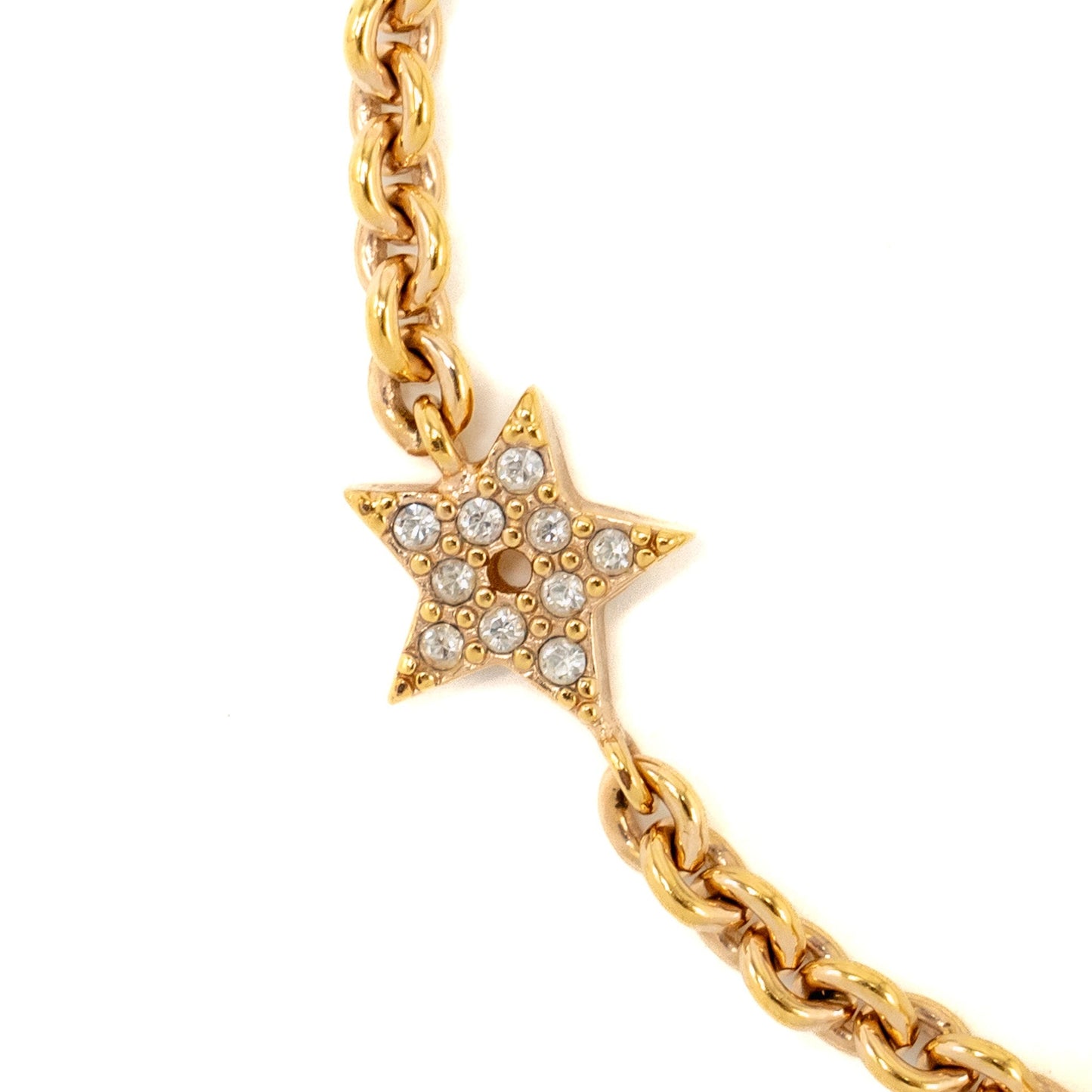 Luxury Dior CD and Stars Bracelet Crystal Gold Tone