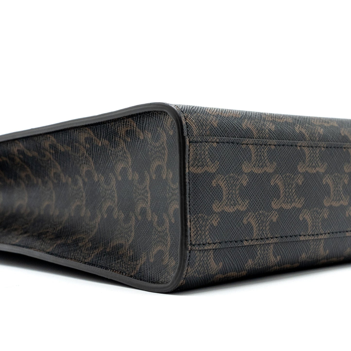 Celine Cabas Vertical in Triomphe Canvas and Calfskin tan GHW