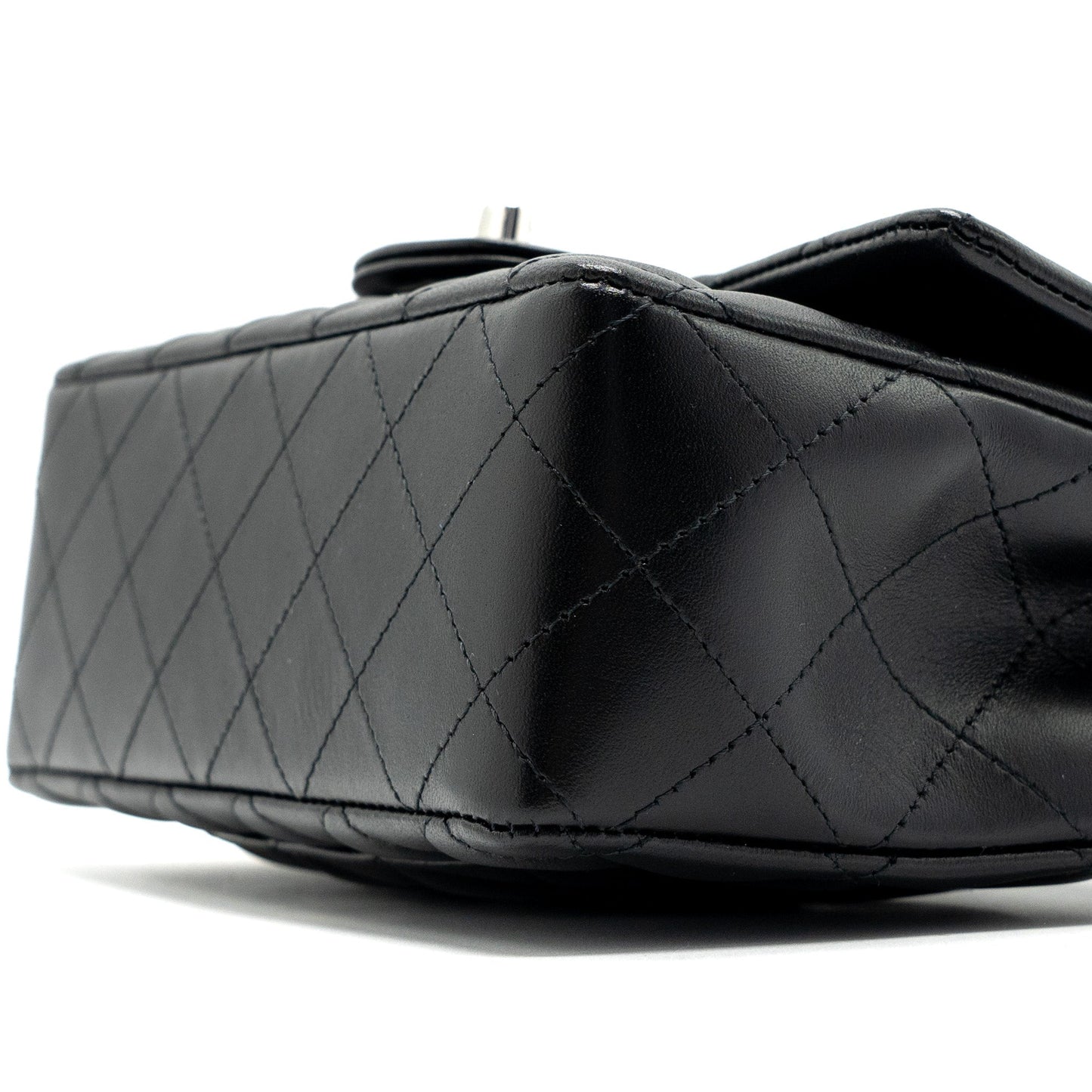 Chanel mini rectangular flap bag lambskin black SHW  (microchip)