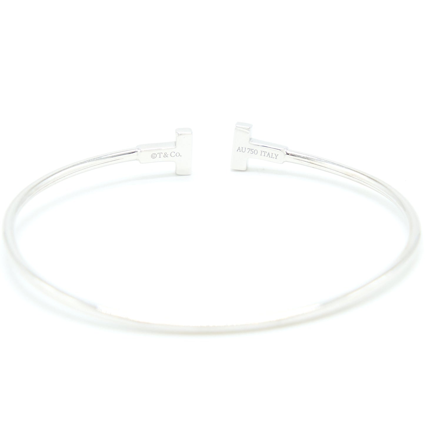 Tiffany Size Medium Tiffany T Narrow Wire bracelet 18K White Gold