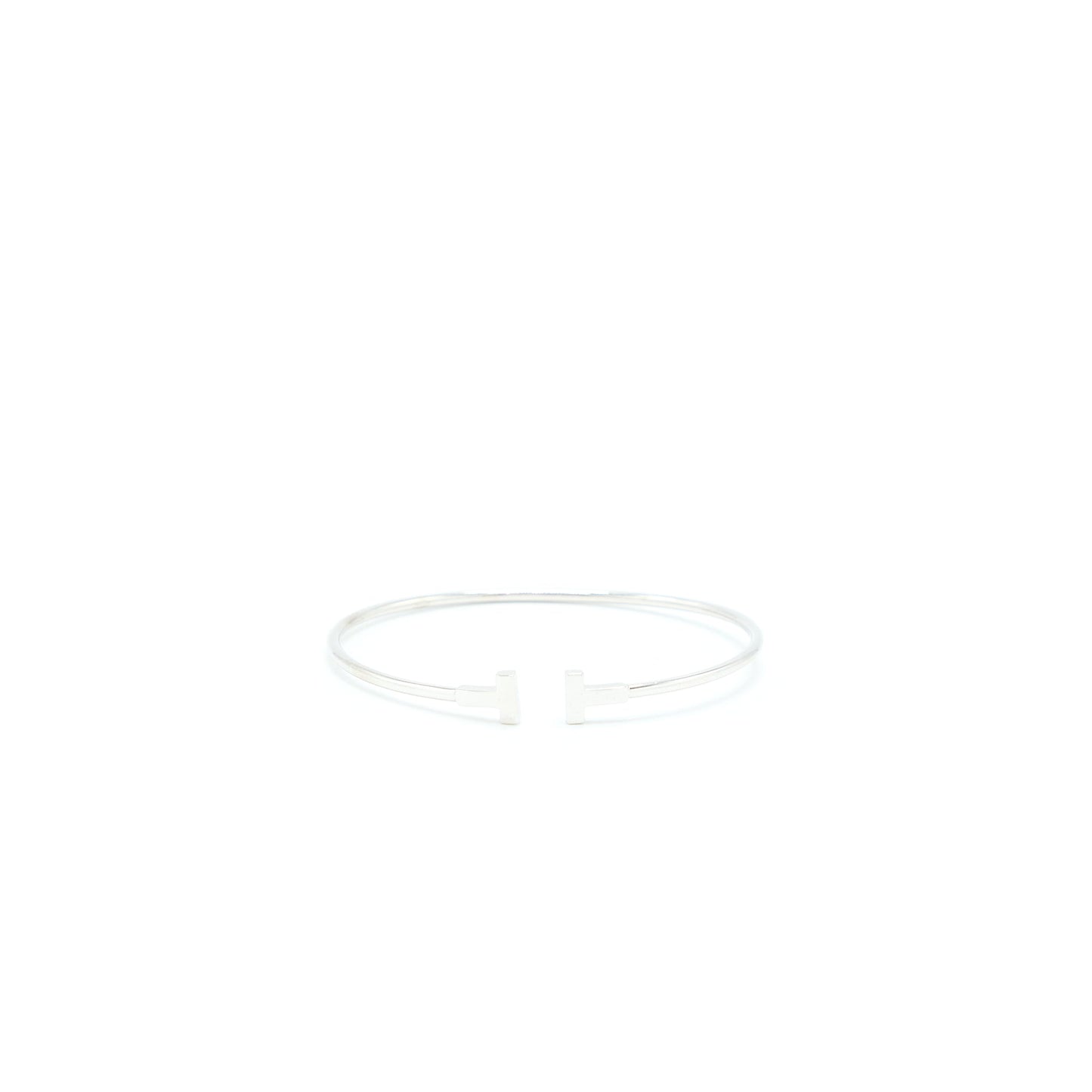 Tiffany Size Medium Tiffany T Narrow Wire bracelet 18K White Gold