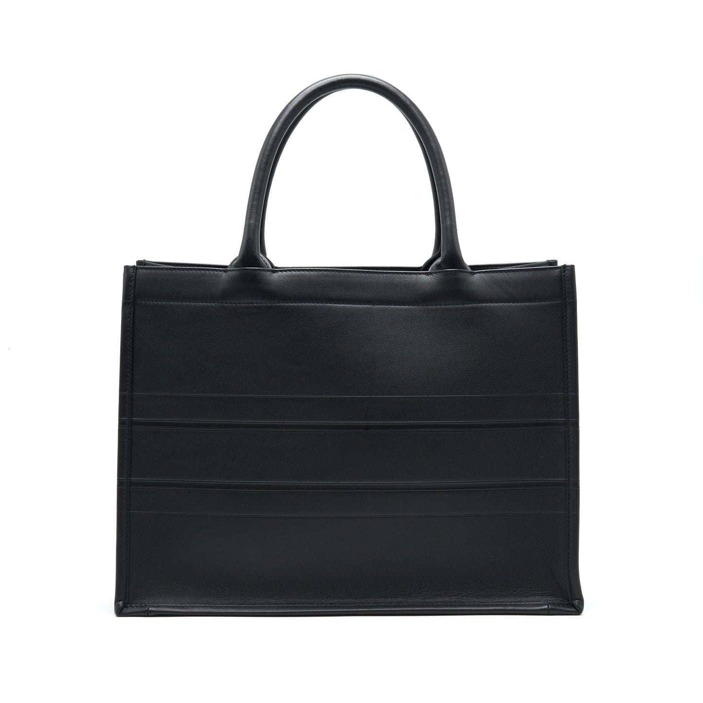 Luxury Dior Small Leather Book Tote SO black