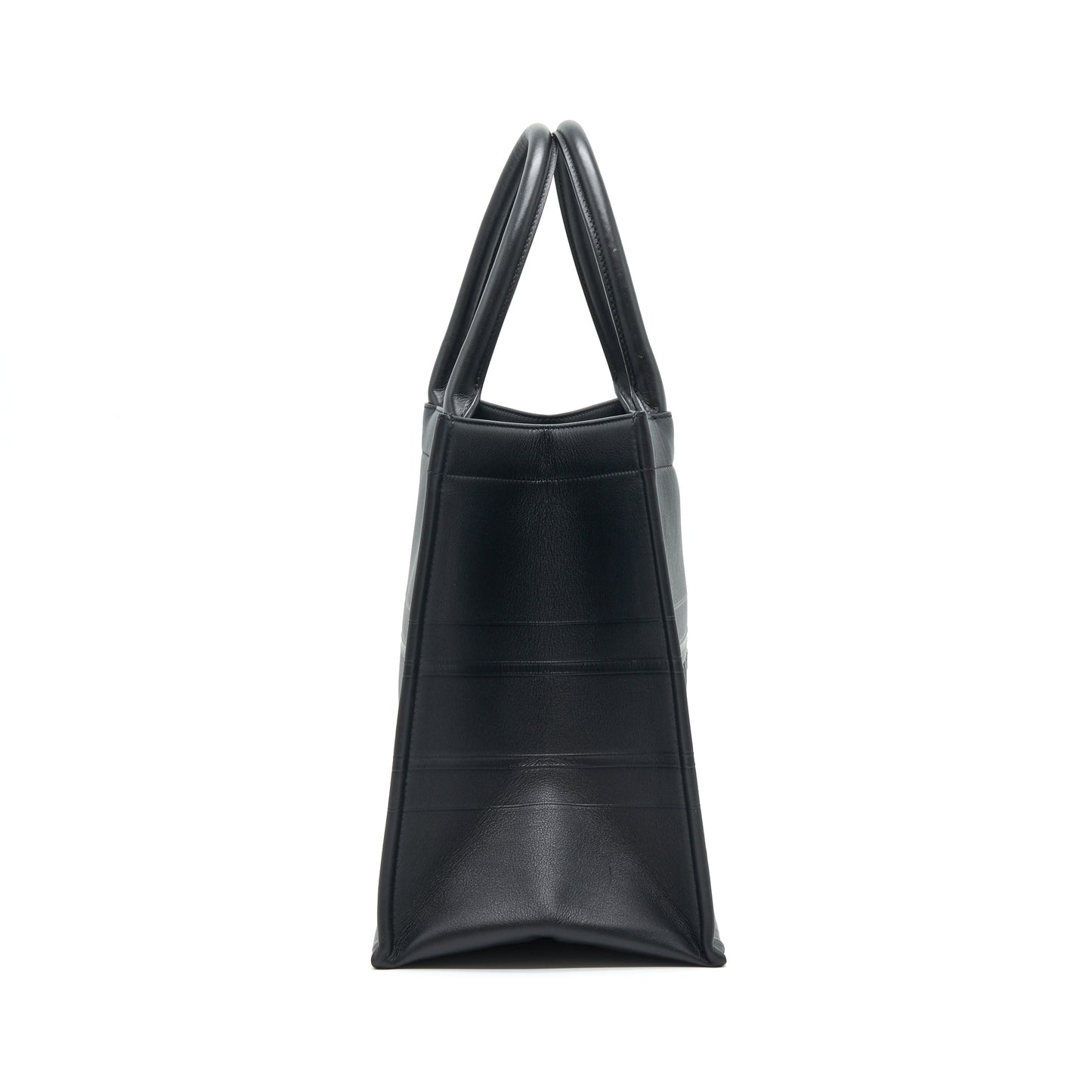 Luxury Dior Small Leather Book Tote SO black