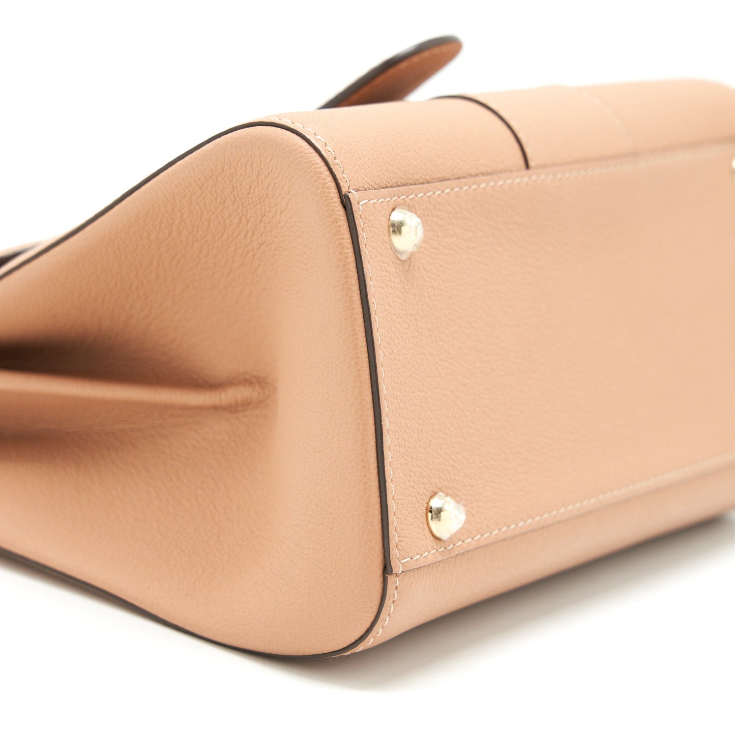 Delvaux Mini Brilliant Bag Grained Calfskin Beige GHW