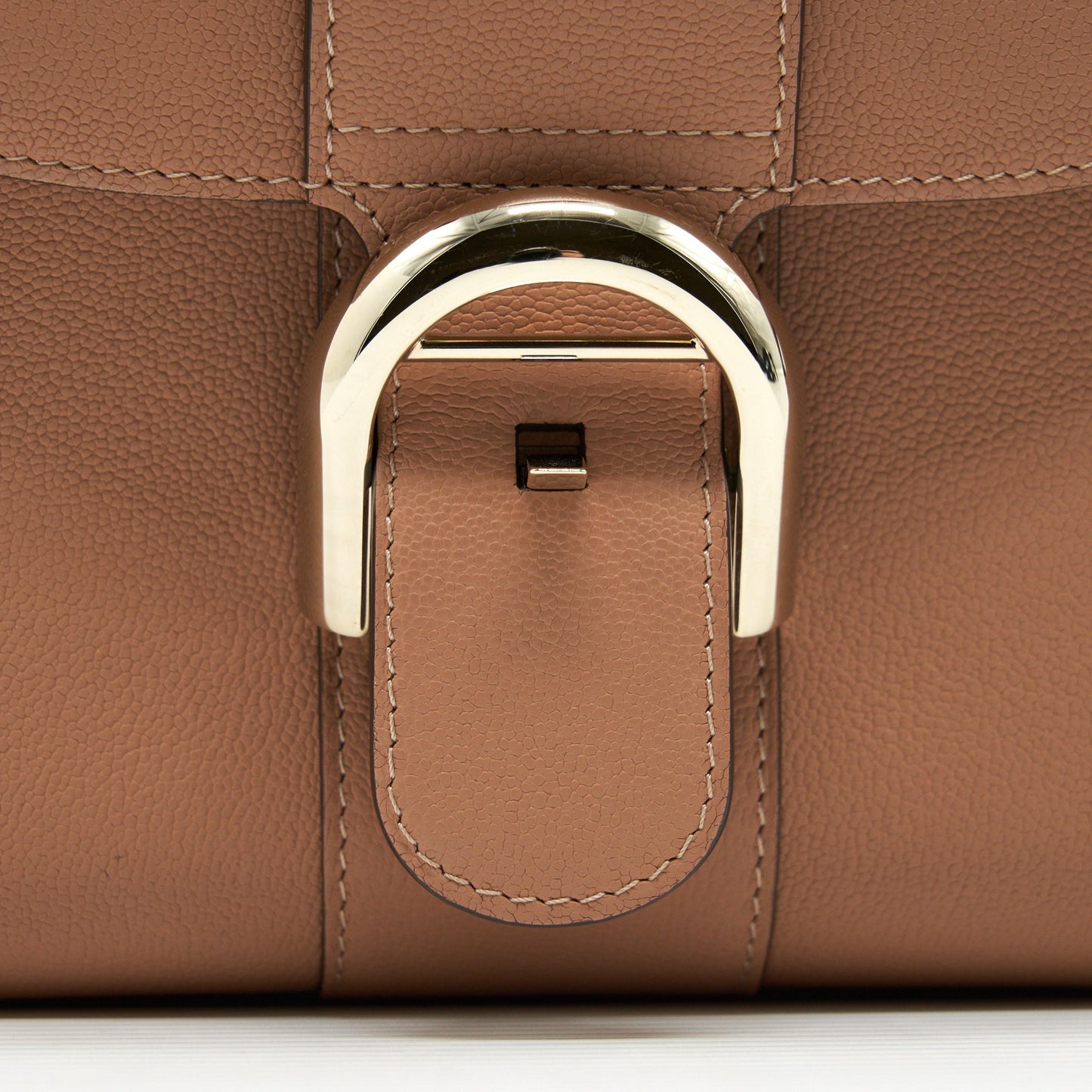 Delvaux Mini Brilliant Bag Grained Calfskin Beige GHW
