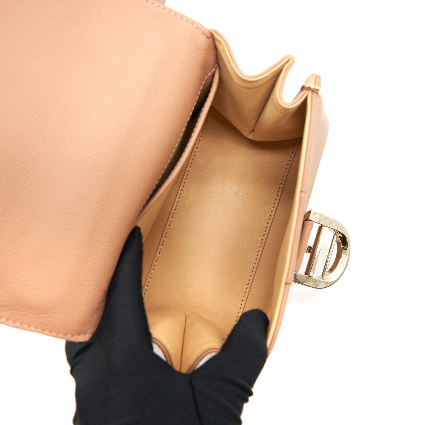 Delvaux Mini Brilliant Bag Grained Calfskin Beige GHW