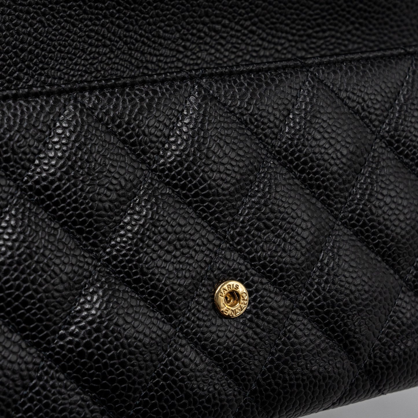 Chanel Classic flap wallet grained calfskin Black GHW