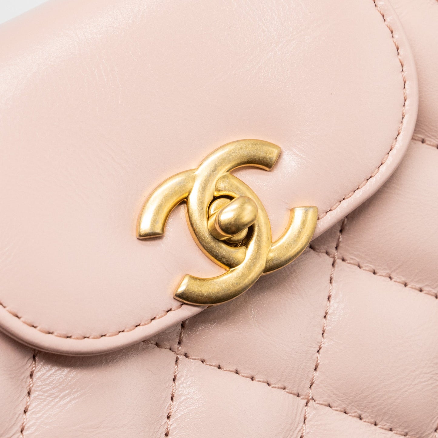 Chanel 23k mini shopping tote / kelly bag calfskin pink GHW (Microchip)
