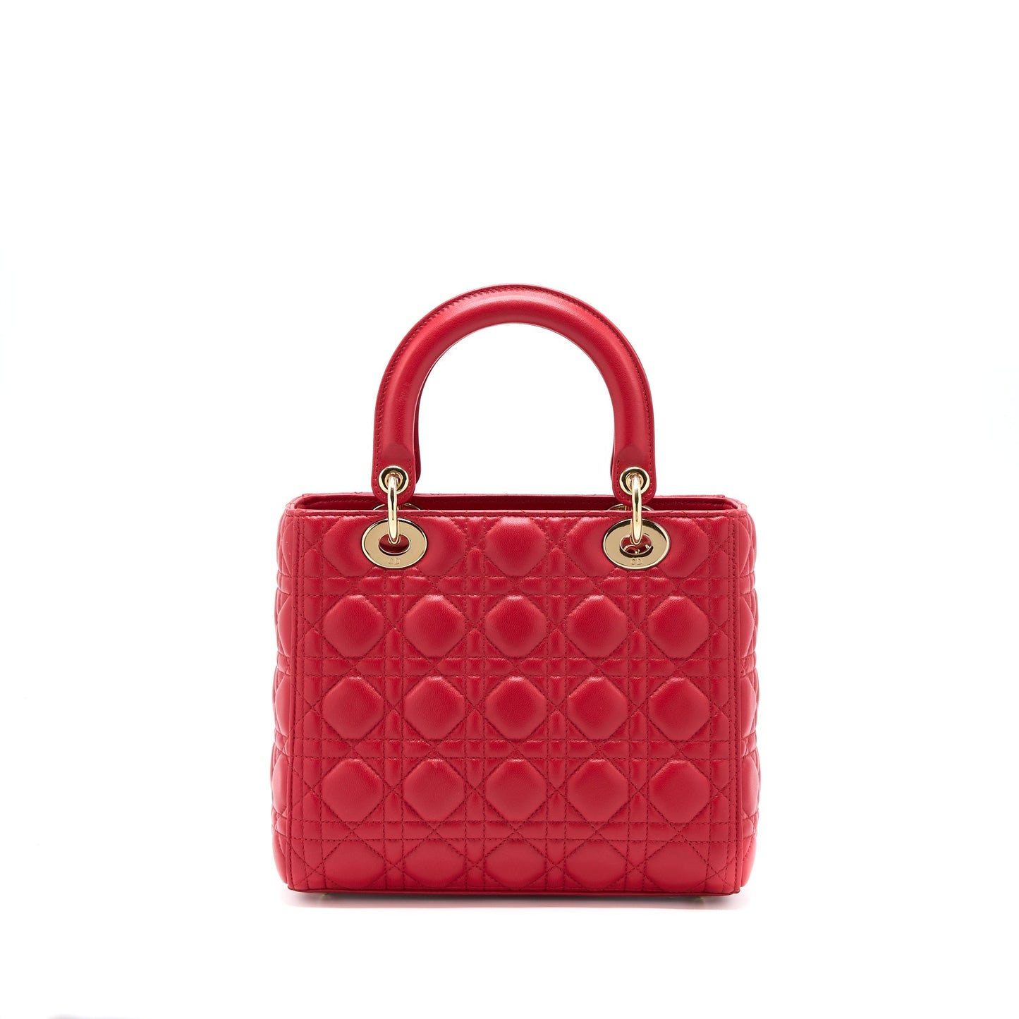 Luxury Dior Medium Lady Luxury Dior Lambskin Red GHW