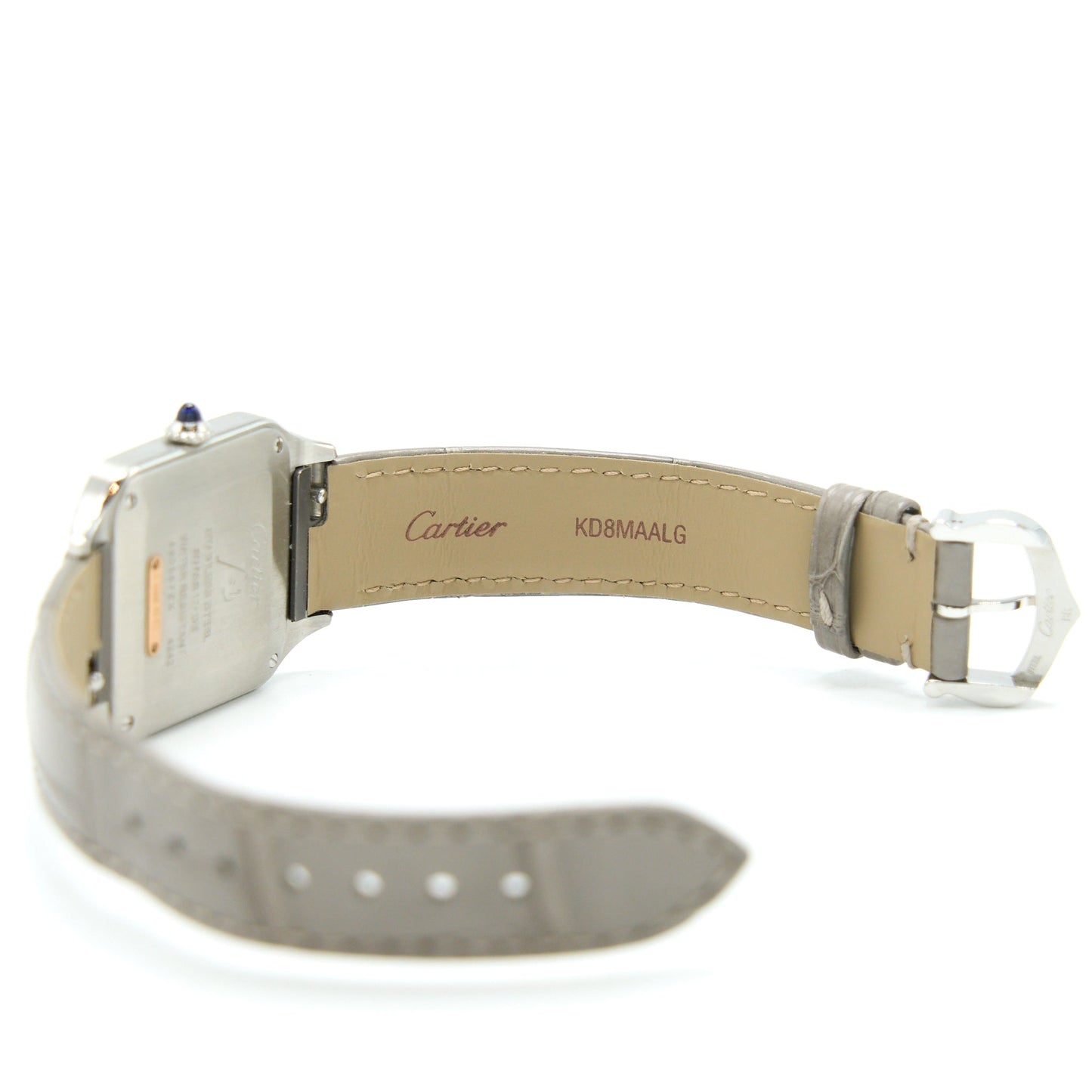 Cartier Santos Dumont Small Modal Rose Gold Steel Silvered Dial W2SA0012