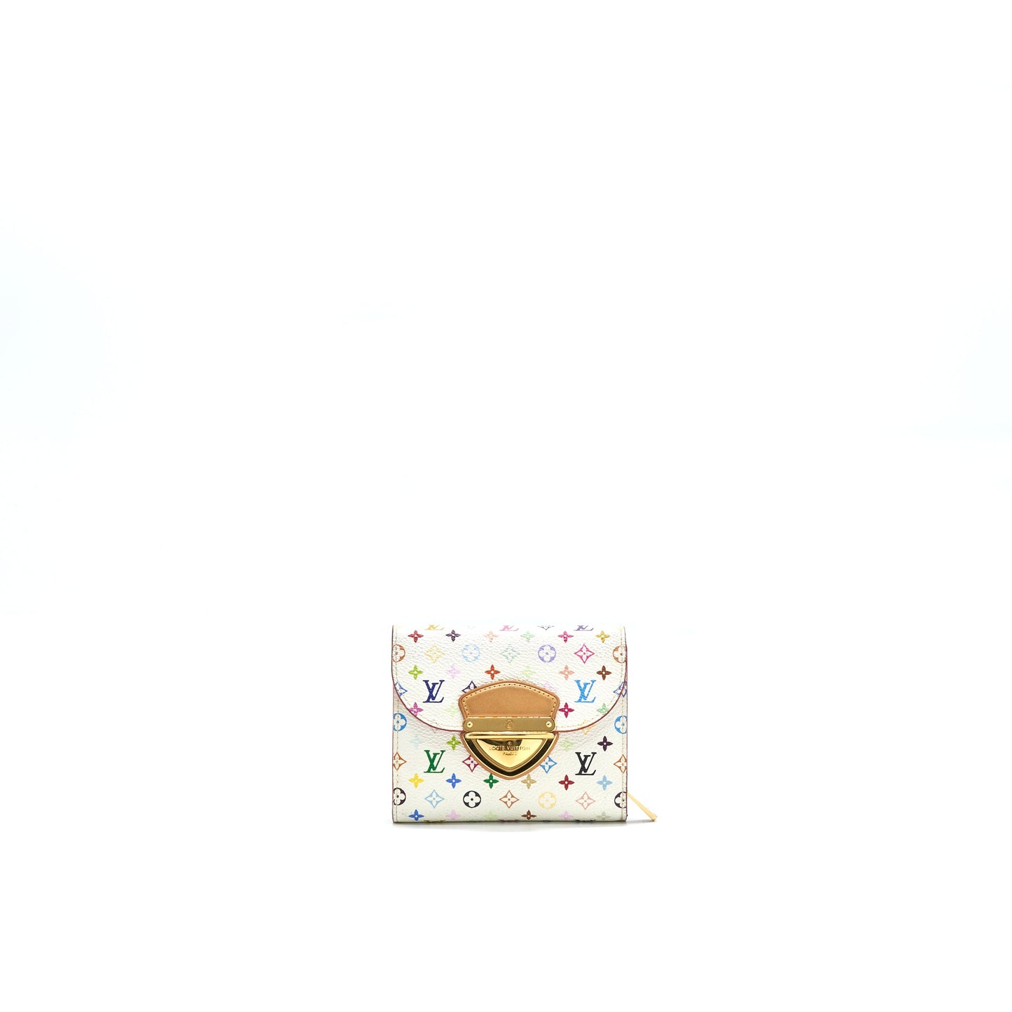 LOUIS VUITTON JOEY WALLET MONOGRAM MULTICOLOUR WHITE