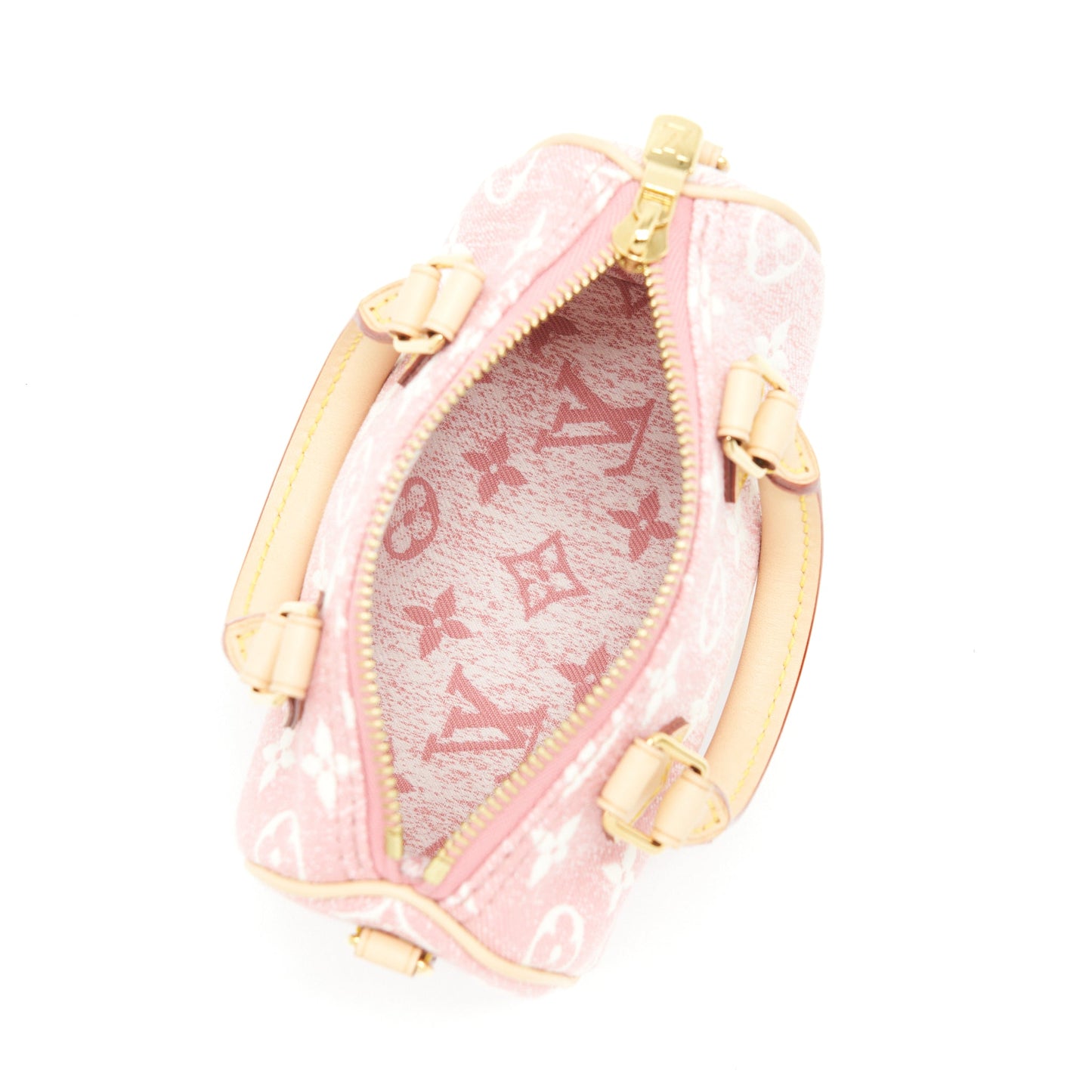 Louis Vuitton Nano Speedy Monogram Jacquard Denim Pink GHW