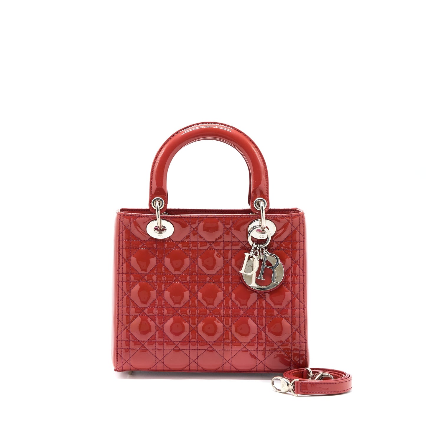 Luxury Dior Medium Lady Luxury Dior Patent Orange SHW