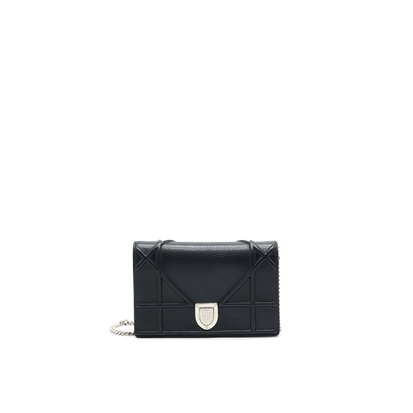 Luxury Dior Luxury Diorama Wallet on Chain Black with SHW