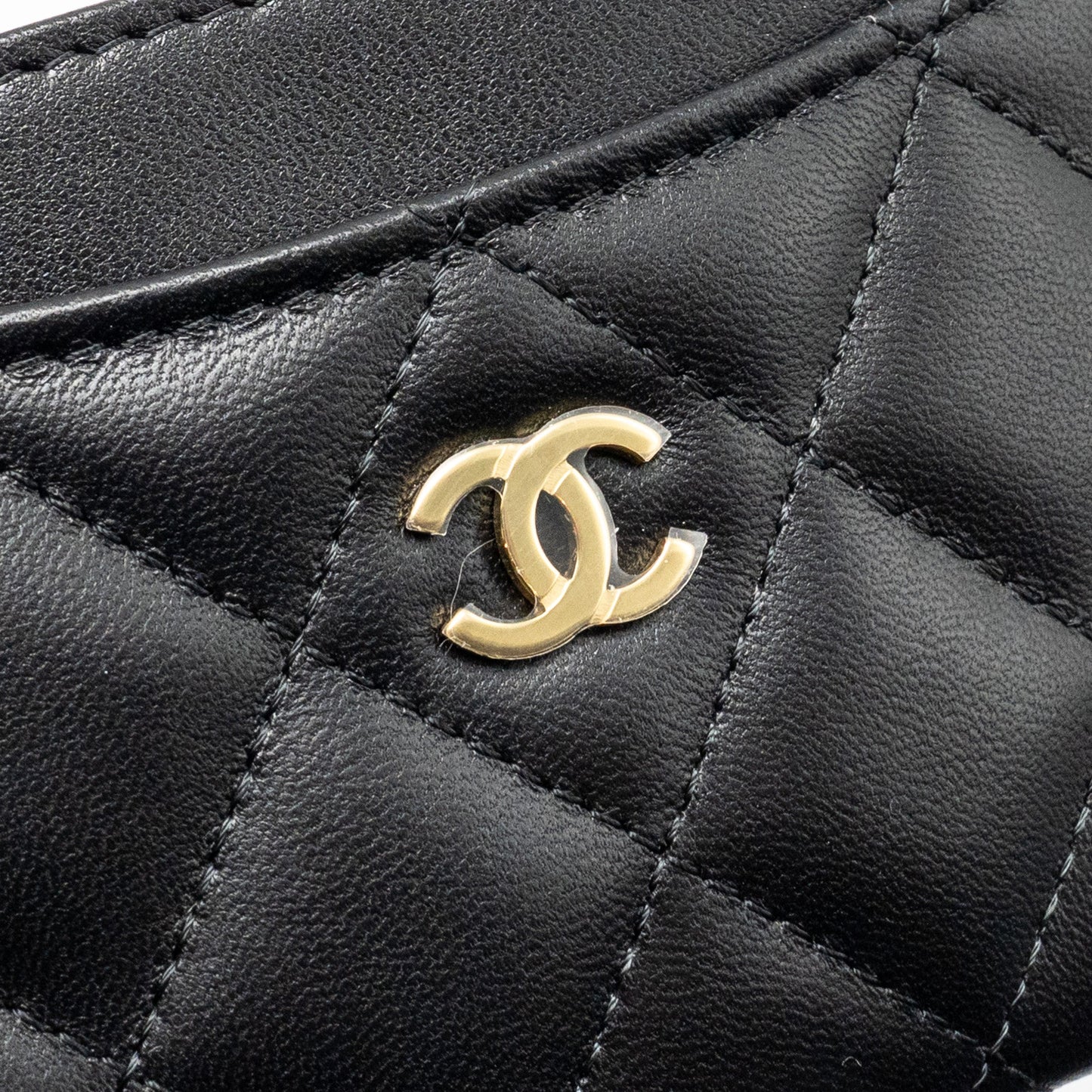 Chanel Classic CC Card Holder Lambskin Black LGHW (Microchip)