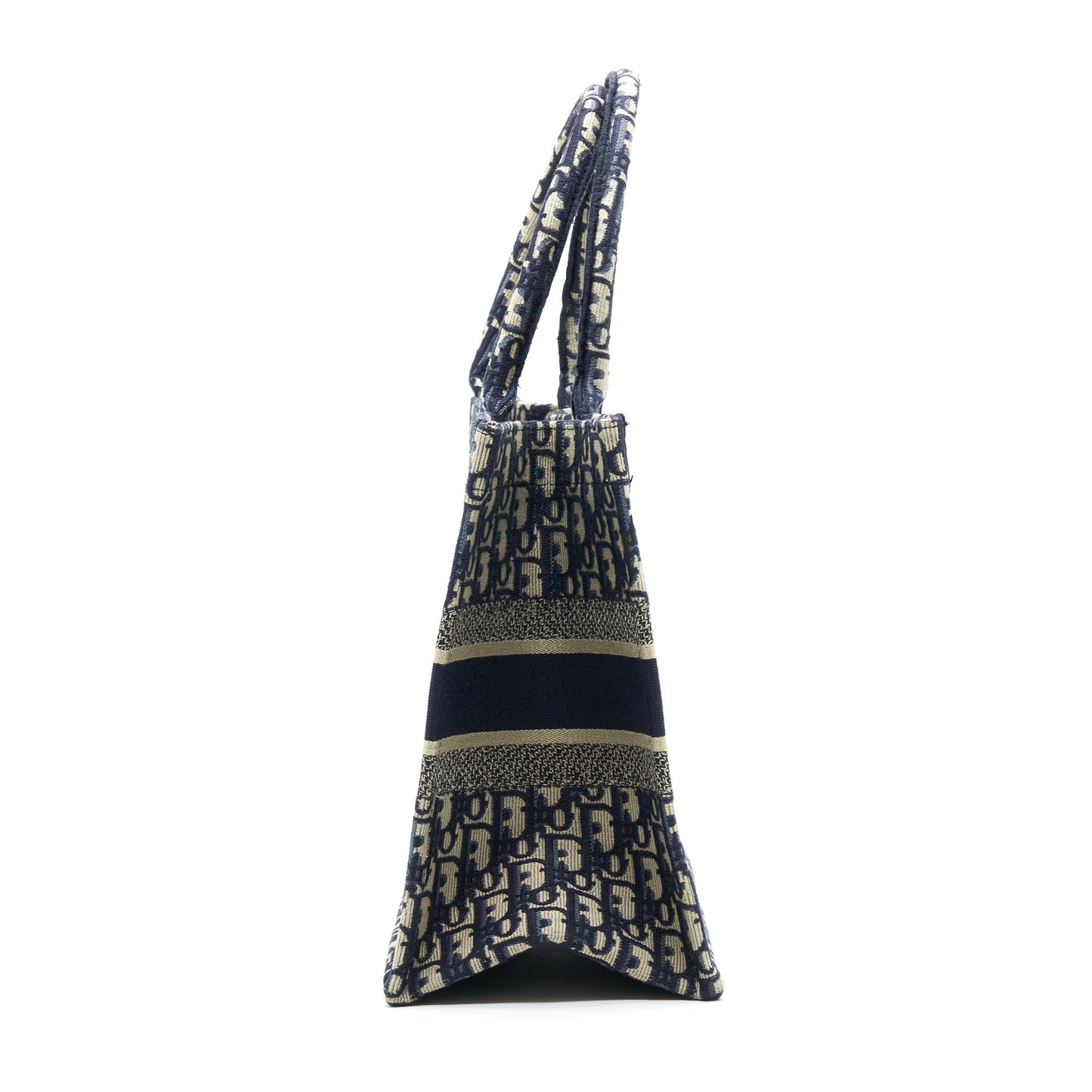 Luxury Dior Small Booktote Bag Blue Oblique Embroidery