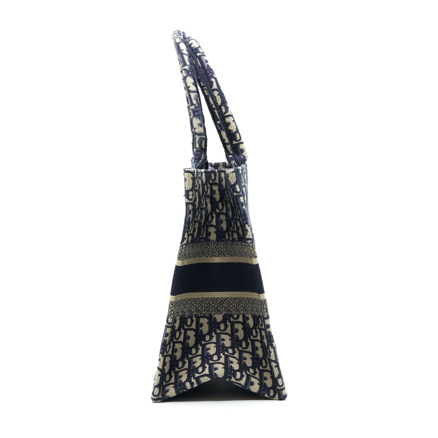 Luxury Dior Small Booktote Bag Blue Oblique Embroidery